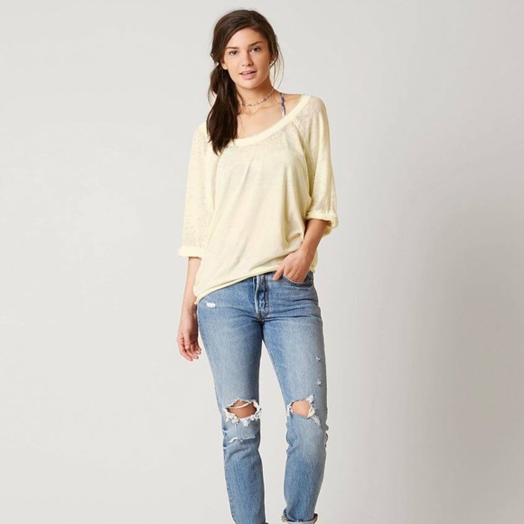 Free People yellow burnout Moonlight tee - Picture 3 of 3